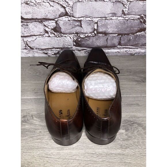Magnanni Neiman Marcus Burnished Brown Leather Wingtip Dress Shoes Men Sz 10M US main image 5
